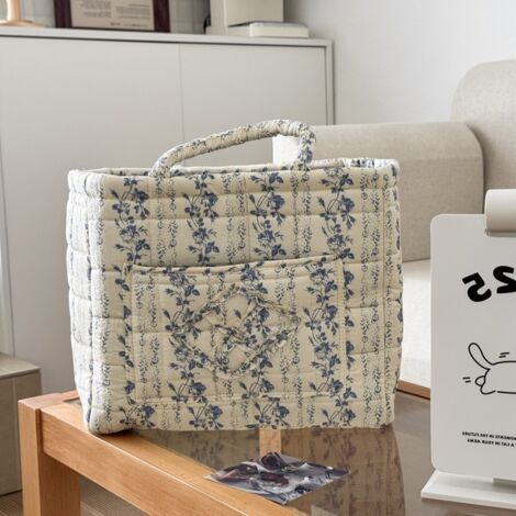 Corbeille à vêtements délavés à fleurs, panier de rangement léger, panier de stockage pliable, idéal pour le salon et la buanderie (1/5)