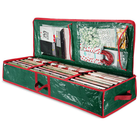 Boîte de rangement en papier d'emballage cadeau vert sous le lit, adaptée à 18-24 rouleaux standard, boîte de rangement - 1043616 cm (1/5)