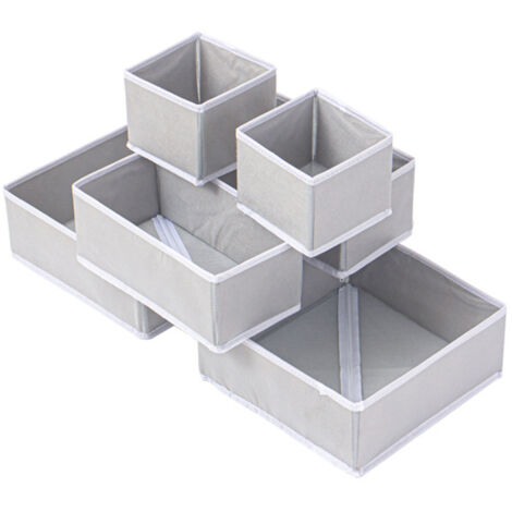 Kit 6 Organisateurs Pliables 3 Tailles - Boîtes Multifonctions sans Couvercle pour Jouets/Vêtements/Chambre Enfant (1/5)