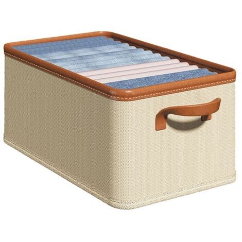 Boîte de rangement pour vêtements Beige, 473530CM, boîte de rangement pour jouets, boîte de rangement pour vêtements, grande capacité, pliable (1/5)