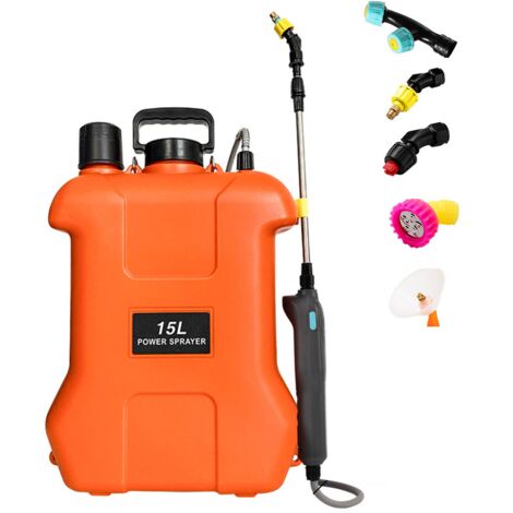 Pulvérisateur électrique grande capacité (15 L), Pulvérisateur dorsal à batterie pour le nettoyage, la désinfection et l'arrosage (1/5)