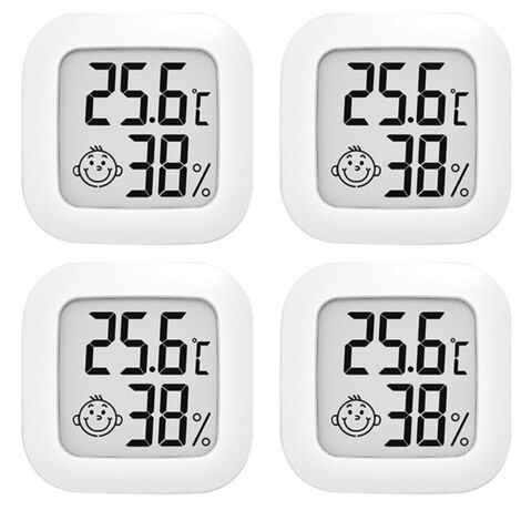 4 Thermomètre d'ambiance, Mini humidimètre numérique LCD, thermomètre d'intérieur facile à utiliser, thermomètre d'humidité multifonctionnel (1/5)
