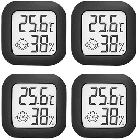 4 Thermomètre d'ambiance, Mini humidimètre numérique LCD, thermomètre d'intérieur facile à utiliser, thermomètre d'humidité multifonctionnel (1/5)