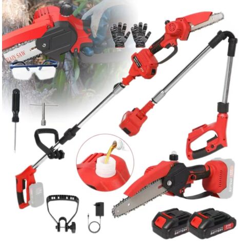 Outil de taille 2 en 1,sécateur de jardin pour branches hautes,tronçonneuse sans fil,alimentée par batterie,convient à la taille des arbres de jardin (1/5)