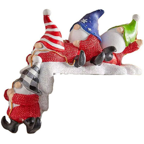 Poupée de gnome sans visage, gnomes de Noël en résine, décorations de Noël colorées pour table et étagère, cadeau de Noël (1/5)