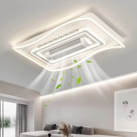 Ventilateur de plafond sans pales au design minimaliste moderne, ensemble d'éclairage pour salon, adapté à toutes les pièces (1/4)