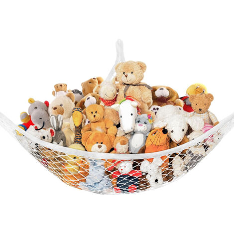 Hamac à jouets, organiseur d'angle, rangement pour jouets, rangement pour peluches, facile à suspendre, filet de hamac pour peluches (1/5)