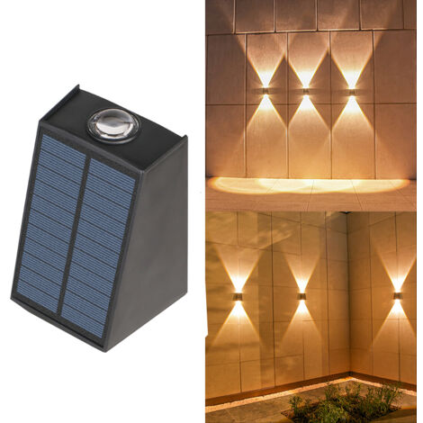 Applique murale solaire d'extérieur étanche et ultra-lumineuse, idéale pour un jardin, une cour, une véranda ou une clôture, lumière chaude (1/5)