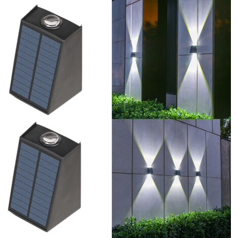 Lot de 2 lampes solaires d'extérieur à LED, imperméables, pour décoration de jardin, lumière blanche (1/5)
