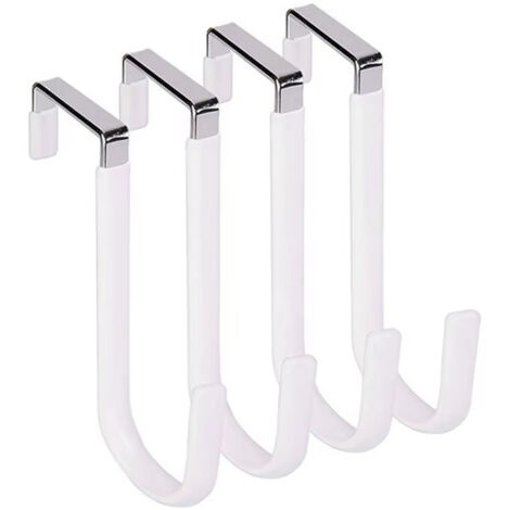 Lot de 4 crochets de porte antidérapants en caoutchouc,sans perçage, pour porte d'armoire,organiseurs de porte pour suspendre vêtements et serviettes. (1/5)