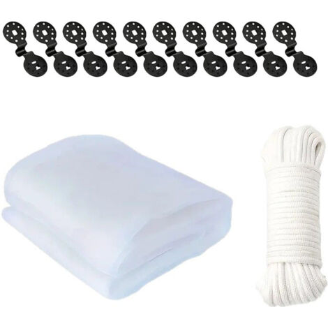 Housse de protection pour plantes de jardin (extérieur) avec clips et cordes — Moustiquaire, filet anti-oiseaux et anti-insectes — 2,4 x 4 m (1/5)