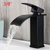 Feyfunns Robinet d'évier moderne 3/8 pouces, salle de bain, robinet d'évier de cuisine, robinet mitigeur d'évier de salle de bain, sans tuyau d'arrivée d'eau