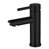Robinet de lavabo en acier inoxydable, robinet de salle de bain moderne à poignée unique, robinet d'évier eau chaude et froide, noir