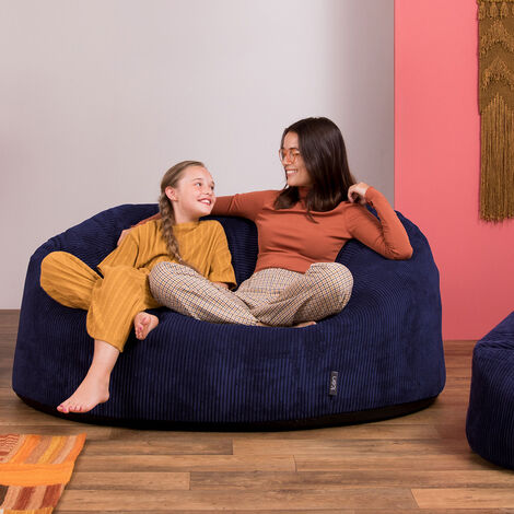 Large Corduroy Ottoman Living Room Bedroom Footstool Bean Bags icon Soul Frankie Cord Bean Bag Pouffe 