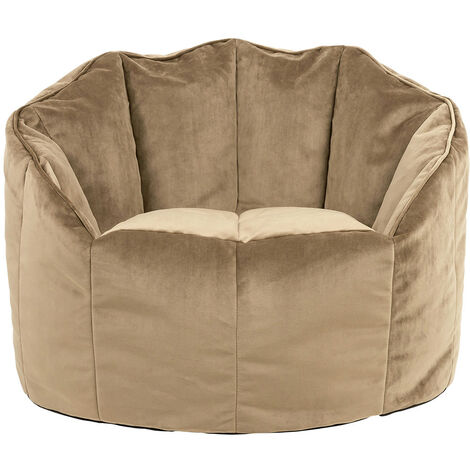 Sirena Velvet Bean Bag Accent Chair - Taupe