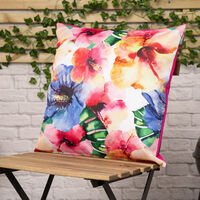 Outdoor Cushion - 43cm x 43cm - Ready Fibre Filled, Water Resistant - Decorative Scatter Cushions for Garden Chair, Bench, or Sofa