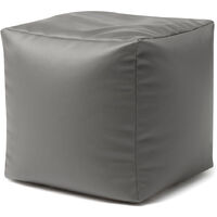Faux Leather Cube Pouffe Footstool