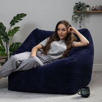 Morgan Cord Lounge Chair Bean Bag - Navy Blue