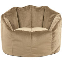 Sirena Velvet Bean Bag Accent Chair - Taupe