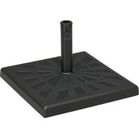 19 kg, 51 x 51 x 32 cm großer Schirmständer aus Kunstharz und Stahl für Stangen mit Ø 32 mm, Ø 38 mm und Ø 48 mm Durchmesser, Schwarz