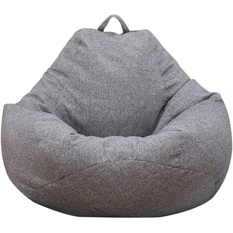 Fauteuil de Pouf Poire Classique d’intérieur et d’extérieur, Pouf sans Remplissage,Grand,Housse Adulte et Enfants (XL Gris Clair)