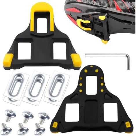 Cale de Pédale Crampons Chaussures de Vélo Compatibles avec Shimano SPD SL SM-SH11 de Velo Route Cleats Antidérapante Jaune pour VTT MTB D'intérieur