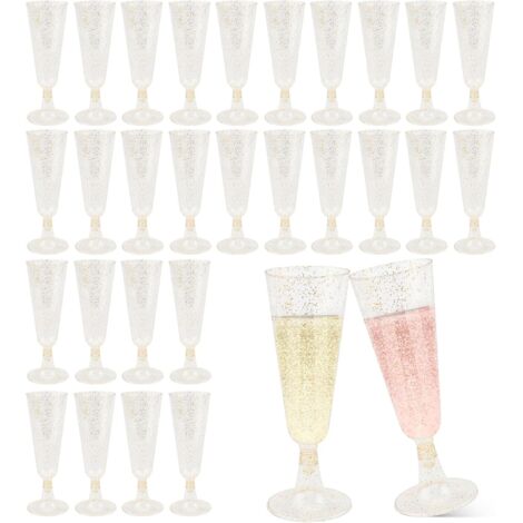30 Pièces Flûtes à Champagne en Plastique 150ml Verres à Champagne en Plastique Réutilisables, Coupe Champagne Plastique Transparent pour Mariage Anniversaires Camping Fêtes Festives (1/5)