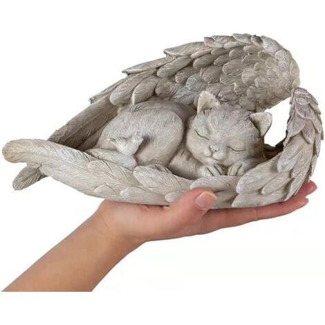 Statue décoration jardin ange chat pour extérieur et espace vert (1/5)