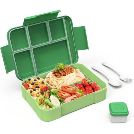 Boîte à salade et fruits verte étanche pour déjeuner école pique-nique et conservation saine (1/5)
