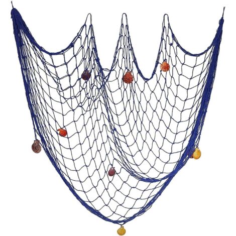 Filet de pêche décoratif 12m avec coquillages pour thème marin bar fête et décoration murale