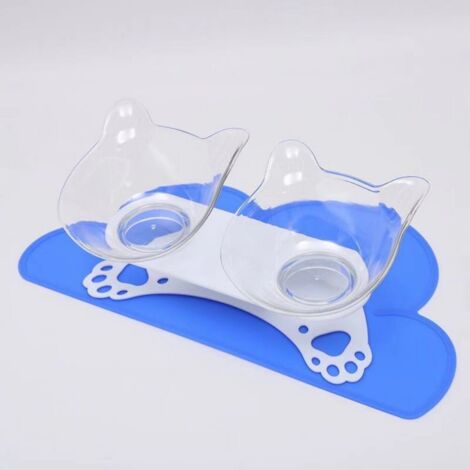 Gamelle Double Cristal avec Base Patte de Chat Design pour Décoration et Repas Animal (1/4)