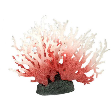 Lot de 2 coraux artificiels rouges extra-larges 230g pour aménagement aquarium et décoration sous-marine (1/3)