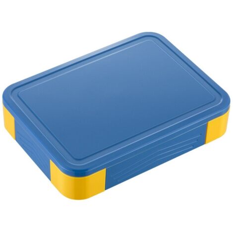 Boîte à Déjeuner Enfant Bleu et Jaune Étanche avec Couverts pour École et Pique-Nique (1/5)