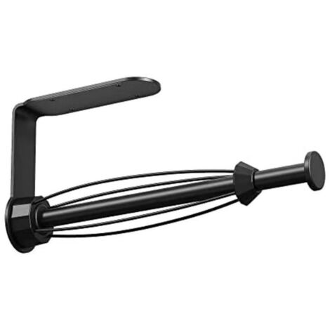Porte-Rouleau de Cuisine Noir Amélioré Épaissi avec Amortissement sans Perçage pour Cuisine Moderne (1/5)