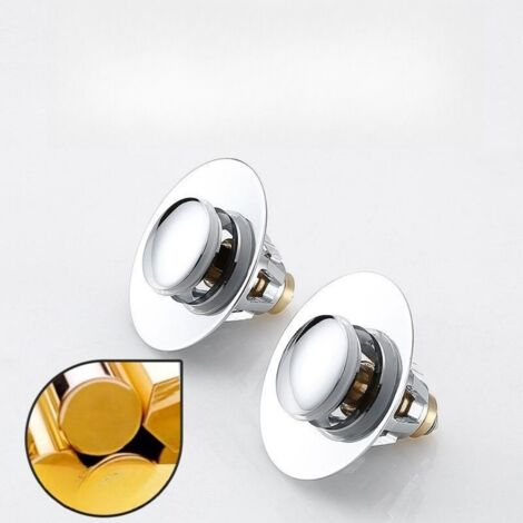 Lot de 2 bouchons de trou avec panneau en cuivre pour lavabo et vidange, étanchéité et installation facile (1/5)