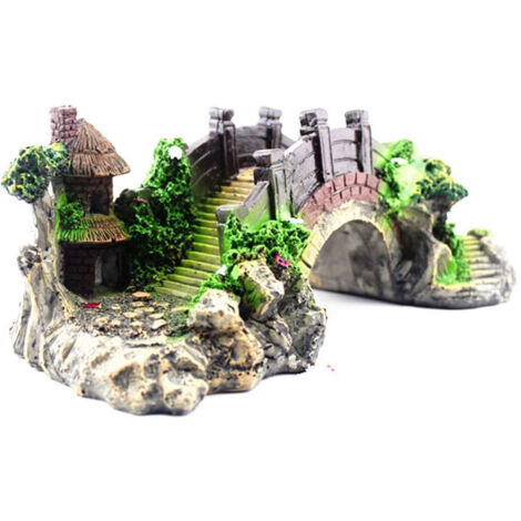 Pont décoratif pour aquarium modèle 7, ornement rocheux pour paysage sous-marin et refuge poissons (1/5)