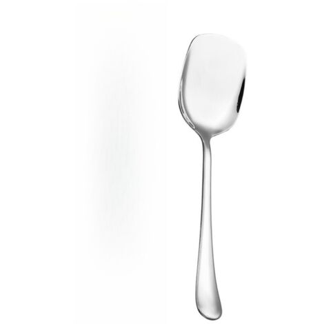 Lot de 6 cuillères de service à bout carré en acier inoxydable pour service table, cuisine et restaurant (1/5)