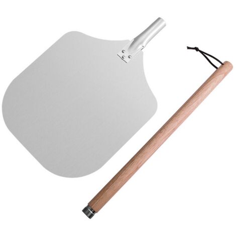 Pelle à pizza aluminium petit modèle 12 pouces manche carré démontable longueur totale 88cm pour four (1/4)