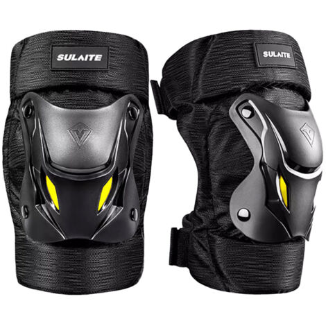 Genouillères de moto courtes noires lot de 2 pièces pour protection cycliste et sécurité routière (1/5)