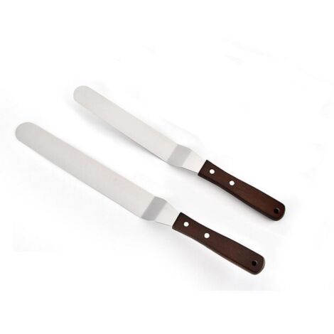 Spatules coudées avec trous 8 et 10 pouces pour finition professionnelle de gâteaux et pâtisseries (1/5)