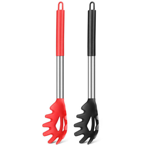 Lot de 2 cuillères à spaghetti en silicone, cuillères à pâtes résistantes à la chaleur (1/5)