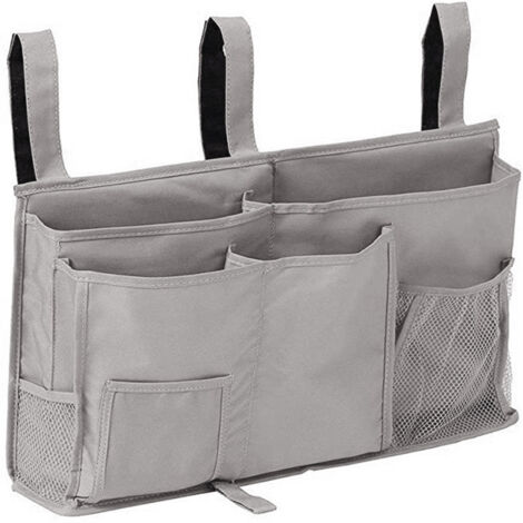 Sac de rangement suspendu pour lit, gris (1/5)