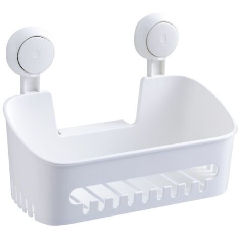 Boîte de Rangement Blanche pour Salle de Bain Porte-Savon et Porte-Brosse à Dents avec Ventouse (1/5)