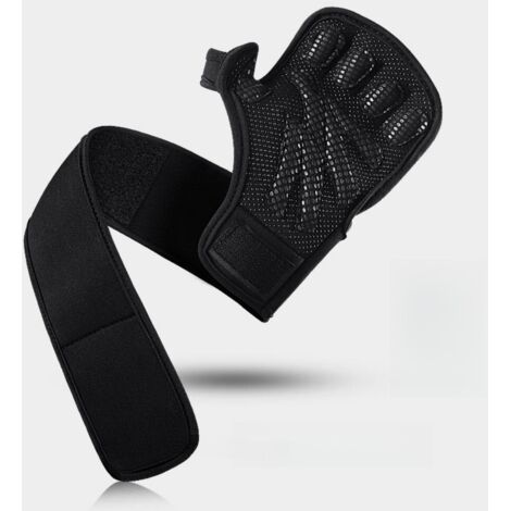 Gants de Fitness Noirs Taille L avec Support de Poignet pour Musculation Gym et Sport Intérieur (1/5)