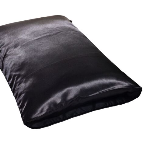 Taie d'oreiller noire 4080cm style allemand lavable douce pour literie chambre et hôtels (1/3)