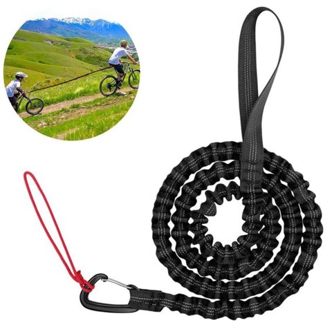 Corde de remorquage élastique pour vélo couleur noire, pliable et résistante pour traction sécurisée (1/5)