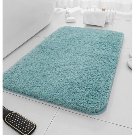 Tapis antidérapant à poils hauts bleu ondulé 4570cm doux et absorbant pour maison et décoration (1/2)