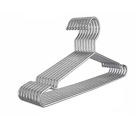 Lot de 10 cintres en acier inoxydable 304 de 42cm épaisseur 4mm avec marquage 304 pour vêtements