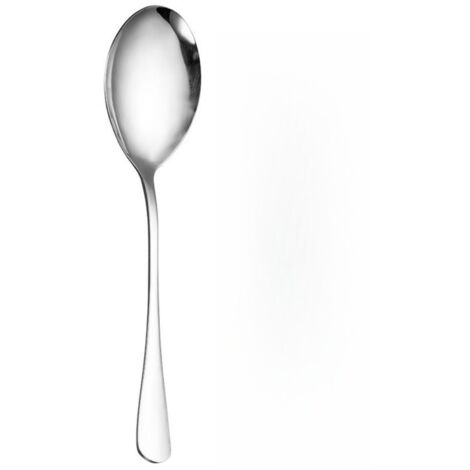 Lot de 6 cuillères de service à bout rond en acier inoxydable pour repas, salades et plats chauds (1/5)