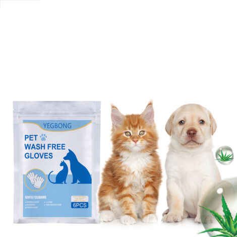 Lot de 2 paquets de gants lingettes déparasitants pour animaux 6 pièces par sac hygiène rapide (1/5)